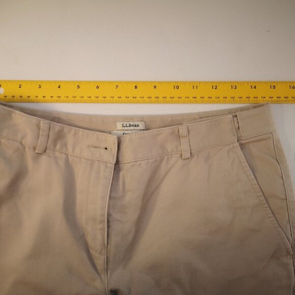 L.L. Bean Ladies Size 8 Petite Classic Fit Beige Straight Leg Lined Pants - Picture 4 of 8